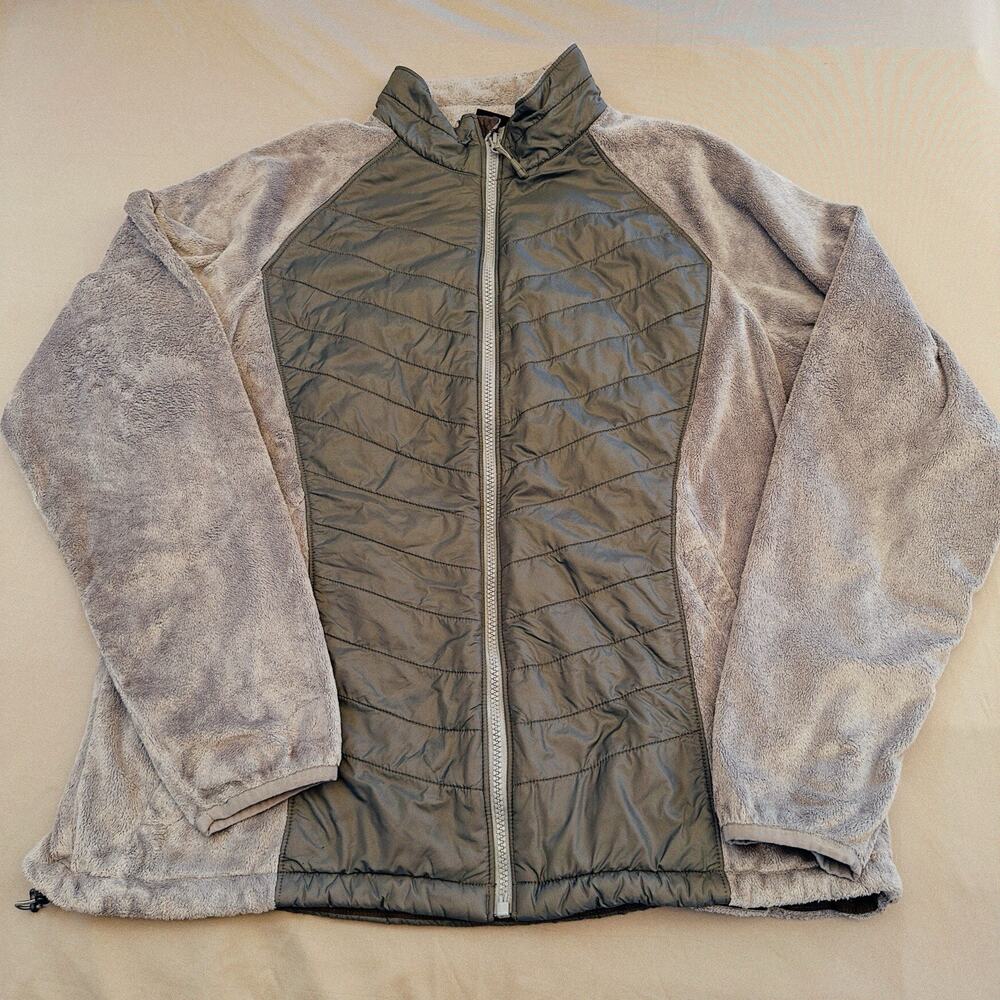 Mountain Hardwear Jacket Womens XL Gray Fleece Nylon Gorpcore Nature Semi Puffer